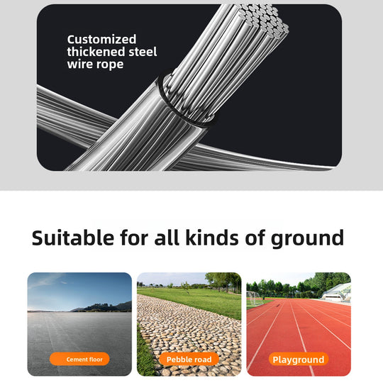 Colorful skipping rope with durable handles and a sleek design, perfect for fitness and exercise routines.