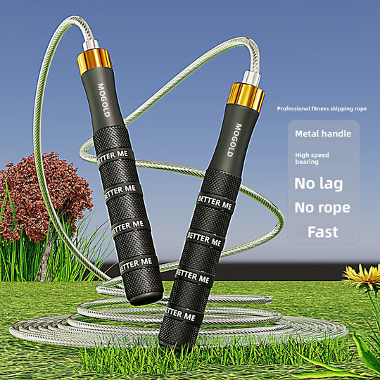Colorful skipping rope with durable handles and a sleek design, perfect for fitness and exercise routines.