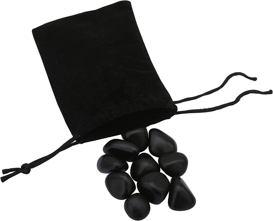 Real Crystals and Healing Stones - Healing Crystals for Beginners- Healing Stones Tumbled Crystals (3, Black Onyx)