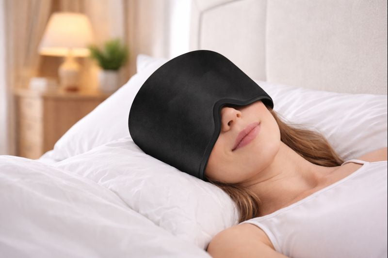 Migraine relief ice cap designed for effective cold therapy and pain relief, featuring a sleek black design for comfortable use.