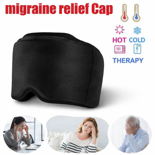 Migraine relief ice cap designed for effective cold therapy and pain relief, featuring a sleek black design for comfortable use.
