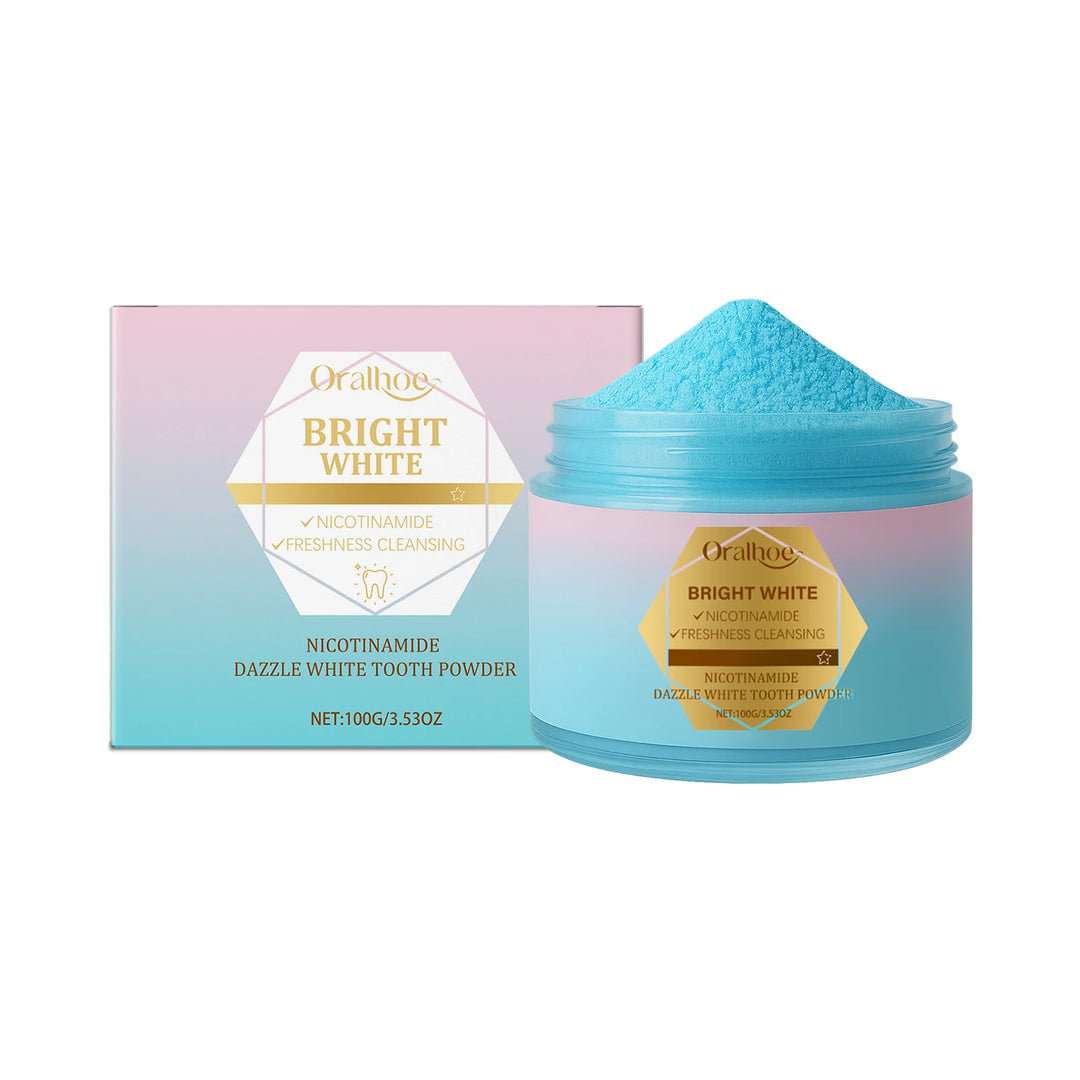 Niacinamide Teeth Brighten Toothpaste Plaque Stain Removal Repair Caries Reduce Bad Breath Lasting Fresh Tooth Whitening Powder