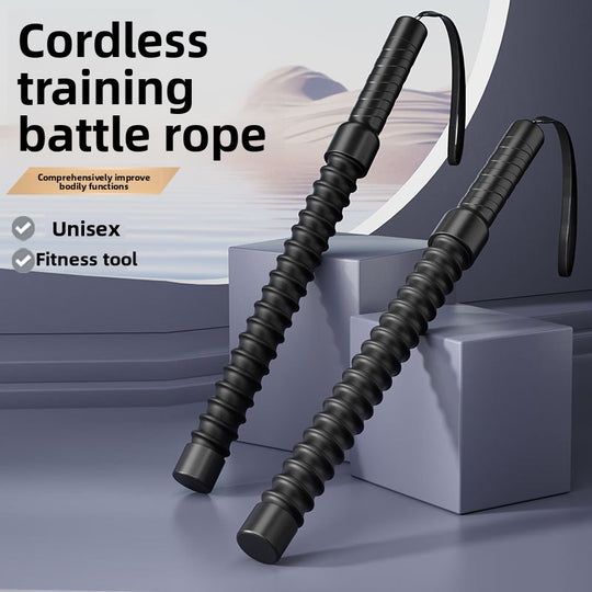 Cordless fitness battle rope for effective workouts, featuring a cordless design and multifunctional use for all fitness levels.