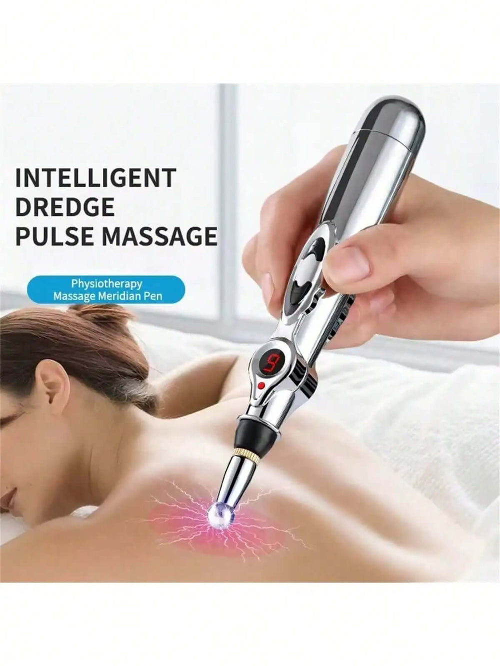 Portable Massage Cushion, Massage Sticker, & Massage Pen Combo Set for Neck, Shoulders & Full Body