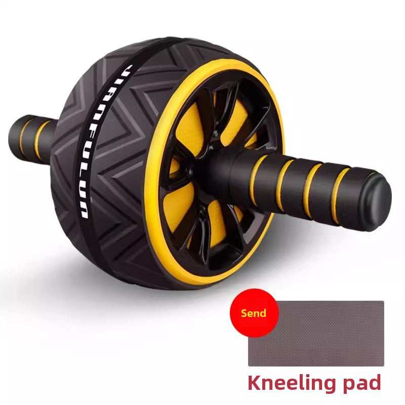 Abdominal wheel with kneeling pad for effective core workouts, featuring a lightweight and portable design.
