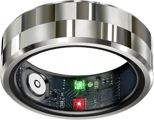Smart ring health tracker showcasing modern design and advanced technology for monitoring health metrics.