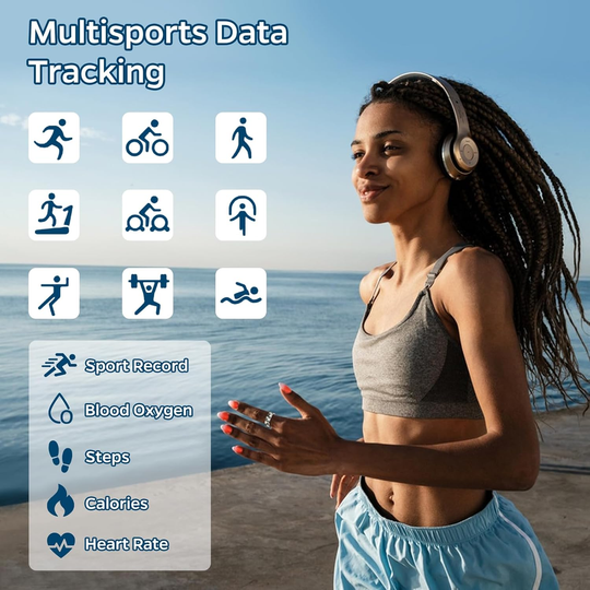 Smart ring health tracker showcasing multisports data tracking features for fitness enthusiasts by the water.
