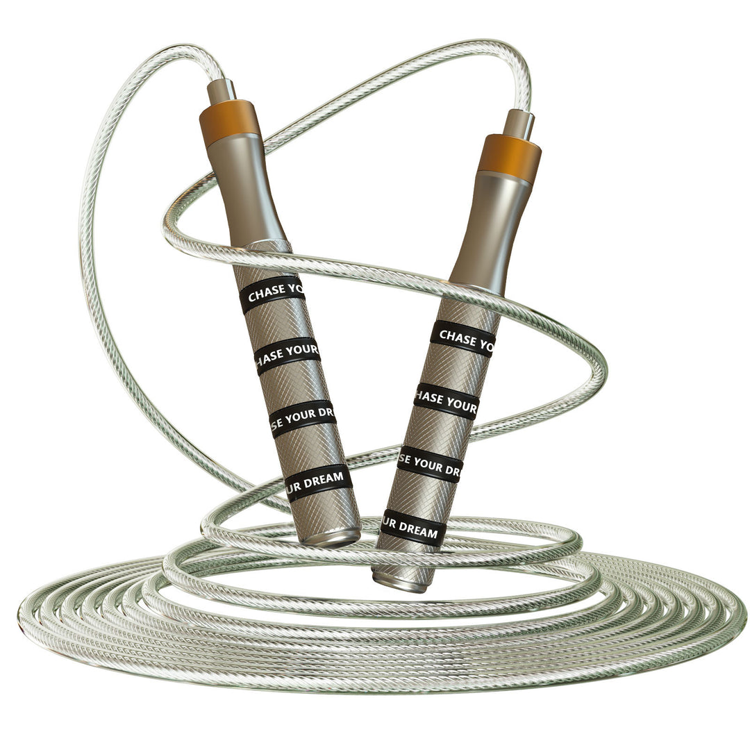 Colorful skipping rope with durable handles and a sleek design, perfect for fitness and exercise routines.
