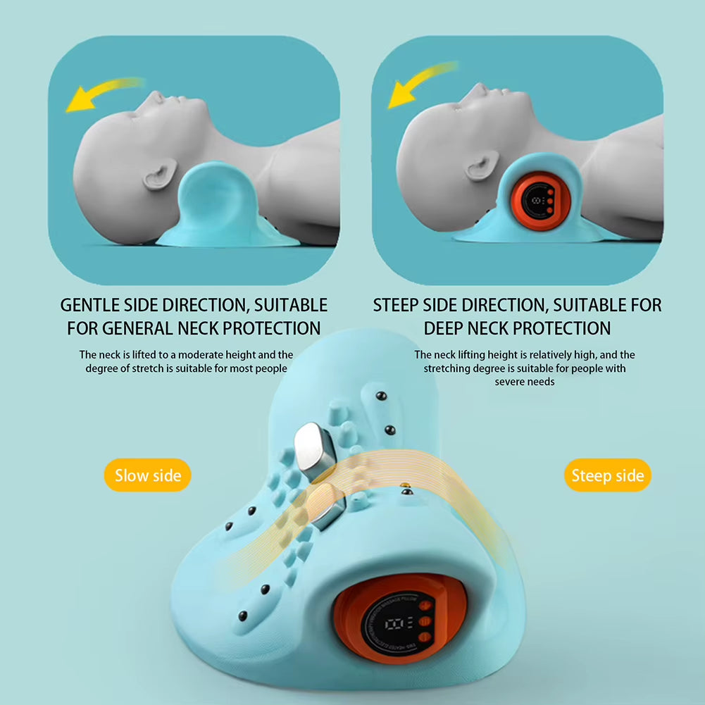 Multifunction EMS Electrotherapy Heating Cervical Spine Pillow Wireless Ergonomic Acupressure Neck Pillow for Relax Pain Relief